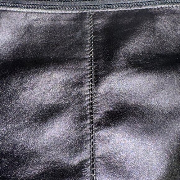 Genuine leather black purse fold over flap clutch pocket book formal  - Q1470 - Picture 10 of 14